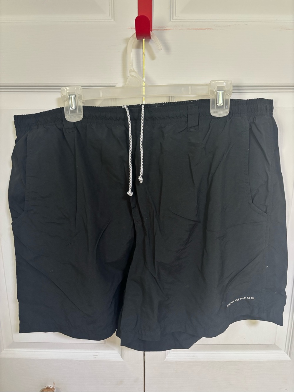 Columbia Omni Shade Black Swim Trunks with White Mesh Lining
